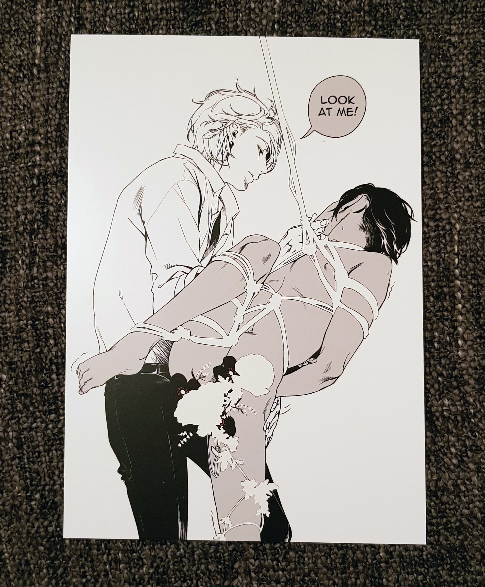 PRINT KINK20 - shibari (flower edition, partial varnish) - EDIllustration